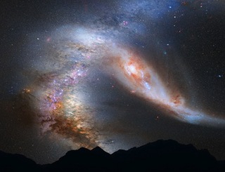 A Simulation Showing What the Collision Between the Milky Way and Andromeda Galaxies Will Look Like
